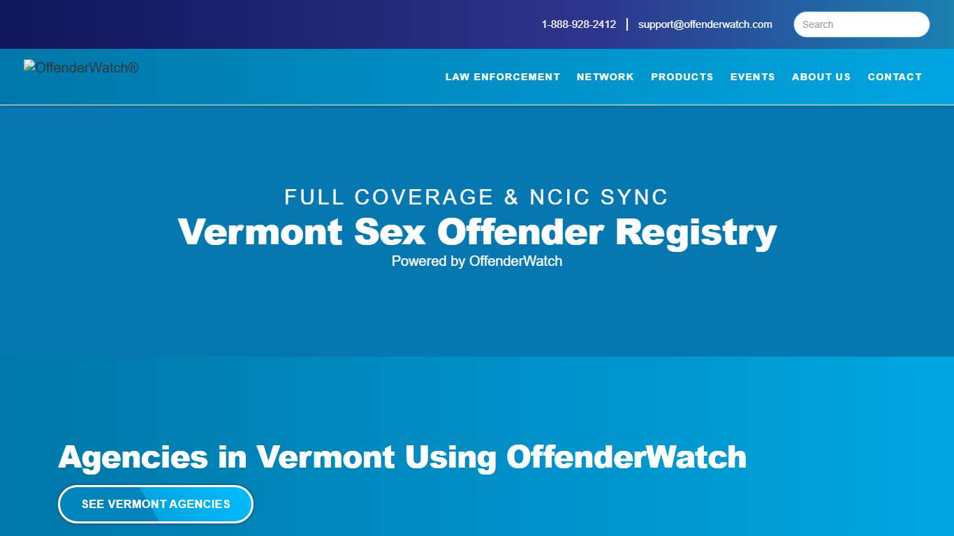 Vermont Sex Offender Registry OffenderWatch Network